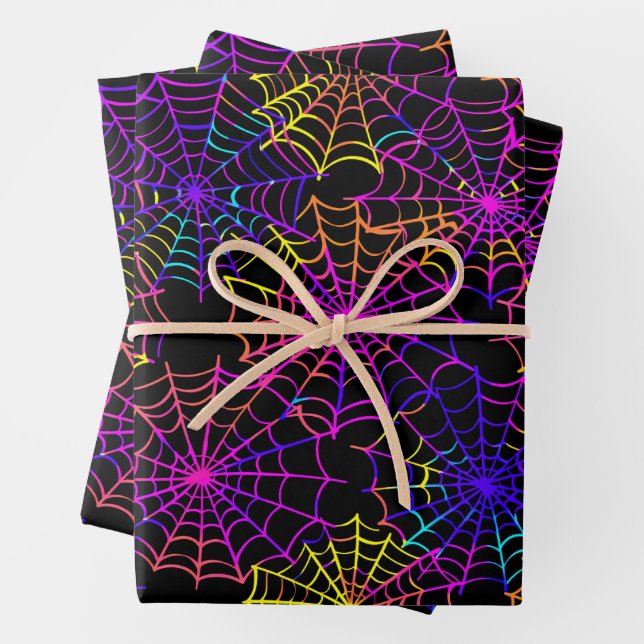 Hoja De Papel De Regalo Patrón de Halloween Neon (In situ)