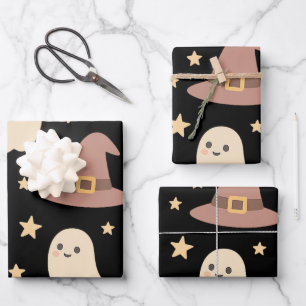 Hoja De Papel De Regalo Patrón de Halloween sin foco