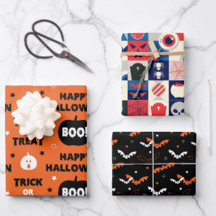 HOJA DE PAPEL DE REGALO PATRÓN DE HALLOWEEN Y CAÍDA