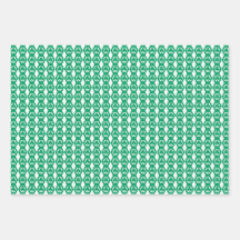 Patrón de Hexágono Blanco Verde Trébol