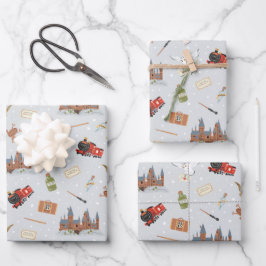 Hoja De Papel De Regalo Patrón de Hogwarts de dibujos animados de Harry Po