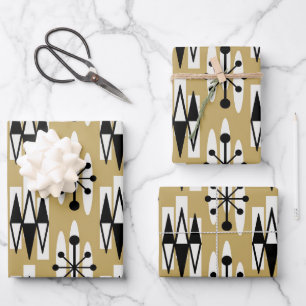 Hoja De Papel De Regalo Patrón de Holliday atómico moderno del Siglo Medio