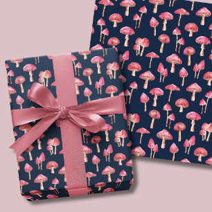 Hoja De Papel De Regalo Patrón de hongo rosa