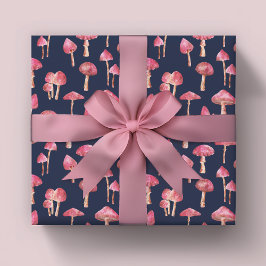 Hoja De Papel De Regalo Patrón de hongos rosados