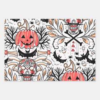 Hoja De Papel De Regalo Patrón de horror de Halloween