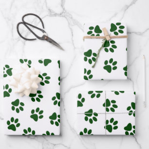 Hoja De Papel De Regalo Patrón de huellas de patas, patas de perro, patas