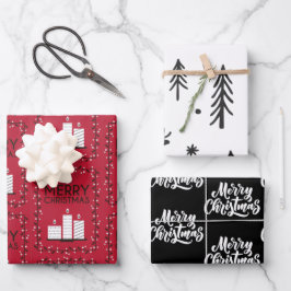 Hoja De Papel De Regalo Patrón de Ilustraciones de velas blancas rojas