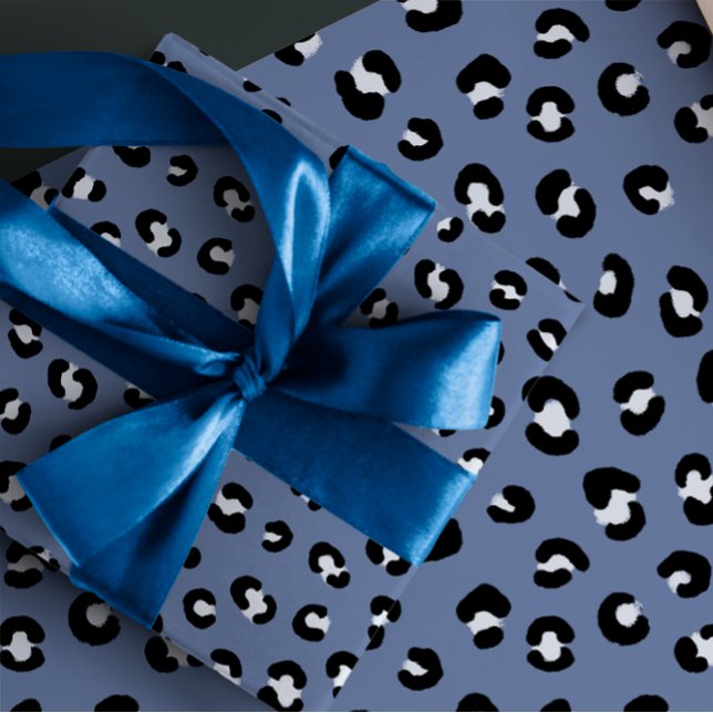 Hoja De Papel De Regalo Patrón de impresión de Leopardo Blanco Negro (Subido por el creador)