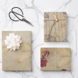 Hoja De Papel De Regalo Patrón de impresión de marca postal de mariposa