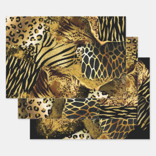 Hoja De Papel De Regalo Patrón de impresión de piel de safari animal sal