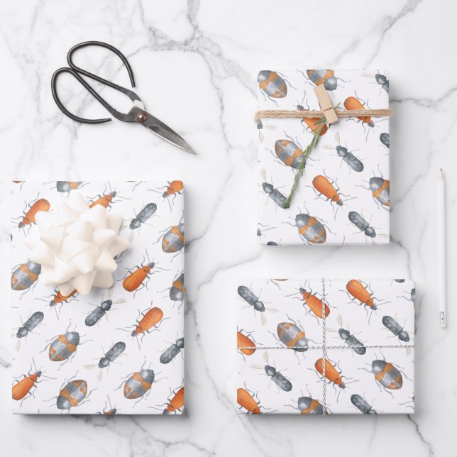 Hoja De Papel De Regalo Patrón de insectos de insectos de insectos (Anverso)