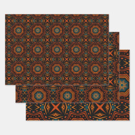 Hoja De Papel De Regalo Patrón de inspiración étnica africana n° 2