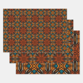 Hoja De Papel De Regalo Patrón de inspiración étnica africana No7