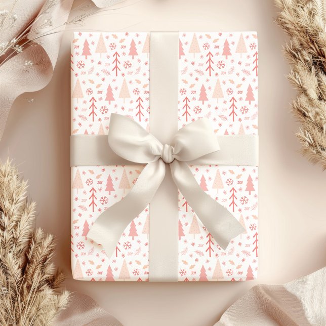 Hoja De Papel De Regalo Patrón de invierno moderno para navidades (Christmas Modern Winter Pattern Wrapping Paper Sheets by MINTIC DESIGN STUDIO)