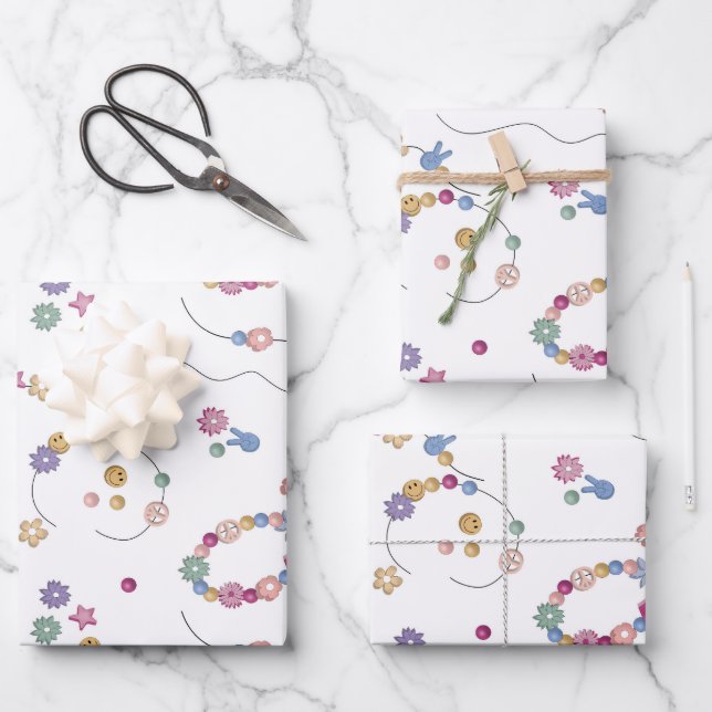 Hoja De Papel De Regalo Patrón de joyería Chica de brazalete de amistad (Anverso)