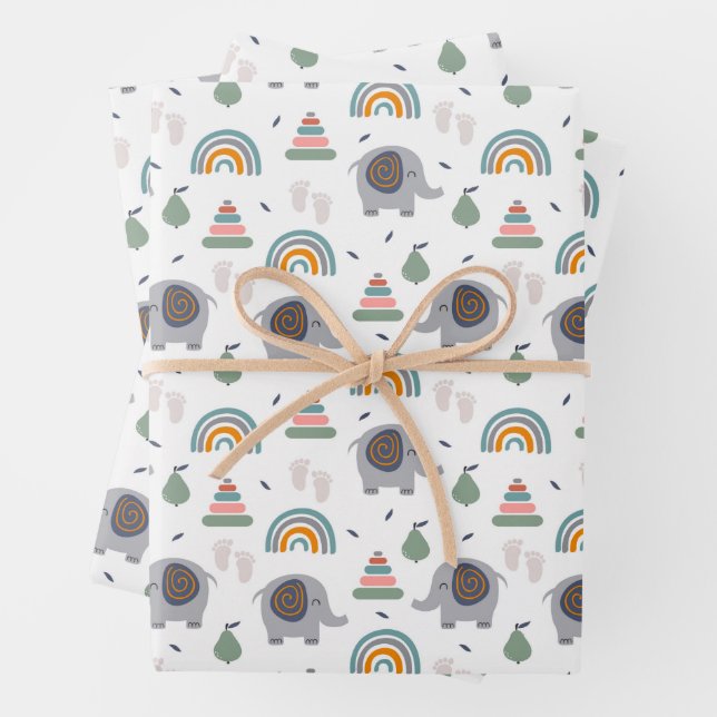 Hoja De Papel De Regalo Patrón de juguete de bebé (In situ)