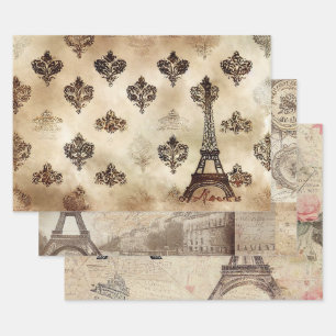 Hoja De Papel De Regalo Patrón de la época de París