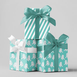 Hoja De Papel De Regalo Patrón de la silla Cuesta Turquesa Adirondack