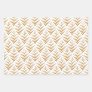 Hoja De Papel De Regalo Patrón de las flores de ventilador de color blanco