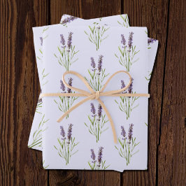 Hoja De Papel De Regalo Patrón de lavanda de época
