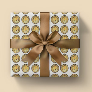 Hoja De Papel De Regalo Patrón de león de niños lindos selva