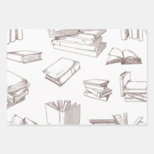 Hoja De Papel De Regalo Patrón de libro