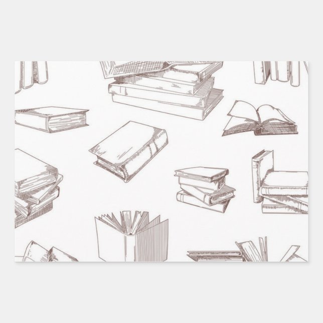 Hoja De Papel De Regalo Patrón de libro (Anverso)