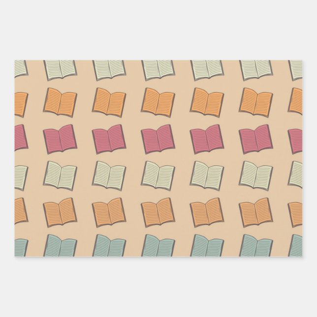 Hoja De Papel De Regalo Patrón de libro (Anverso)