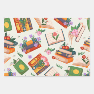 Hoja De Papel De Regalo Patrón de libro