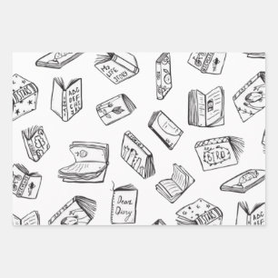 Hoja De Papel De Regalo Patrón de libro