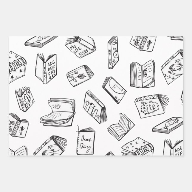 Hoja De Papel De Regalo Patrón de libro (Anverso)