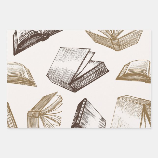 Hoja De Papel De Regalo Patrón de libro (Anverso)