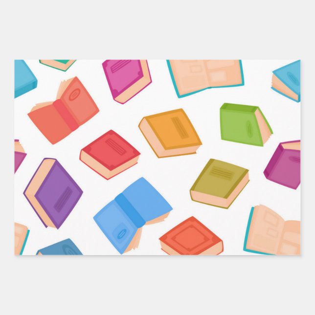 Hoja De Papel De Regalo Patrón de libro (Anverso)