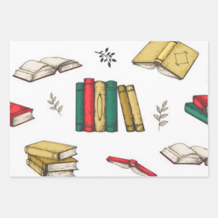 Hoja De Papel De Regalo Patrón de libro