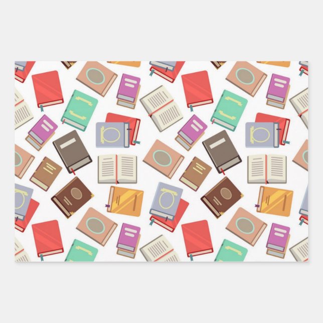 Hoja De Papel De Regalo Patrón de libro (Anverso)