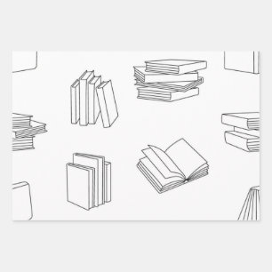 Hoja De Papel De Regalo Patrón de libro