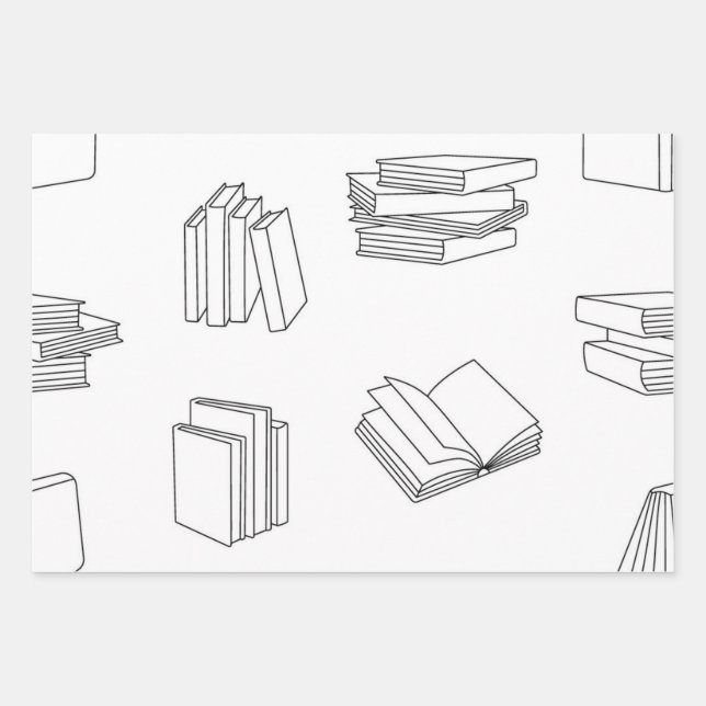 Hoja De Papel De Regalo Patrón de libro (Anverso)