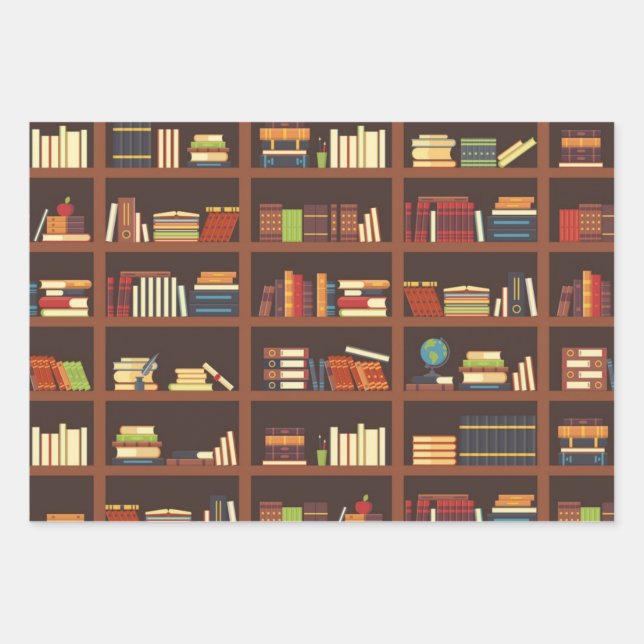 Hoja De Papel De Regalo Patrón de libro (Anverso)