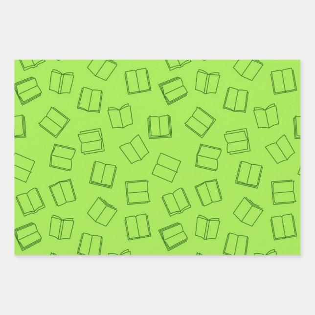 Hoja De Papel De Regalo Patrón de libro (Anverso)