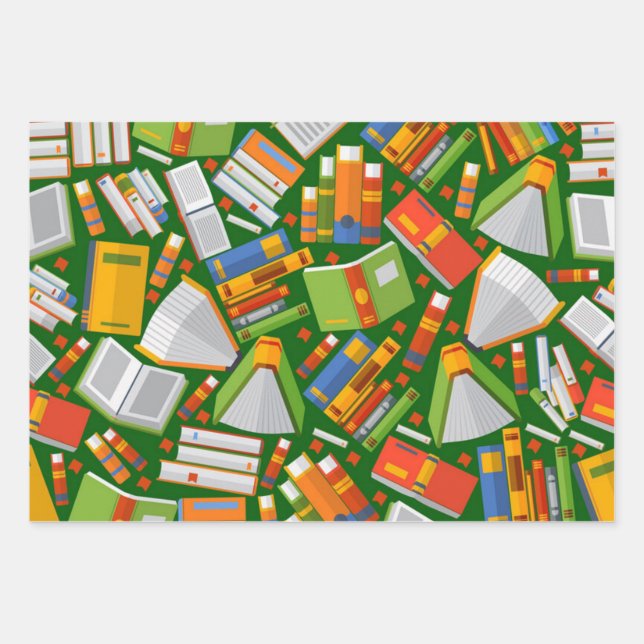 Hoja De Papel De Regalo Patrón de libro (Anverso)