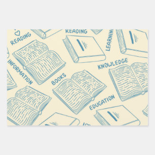 Hoja De Papel De Regalo Patrón de libro