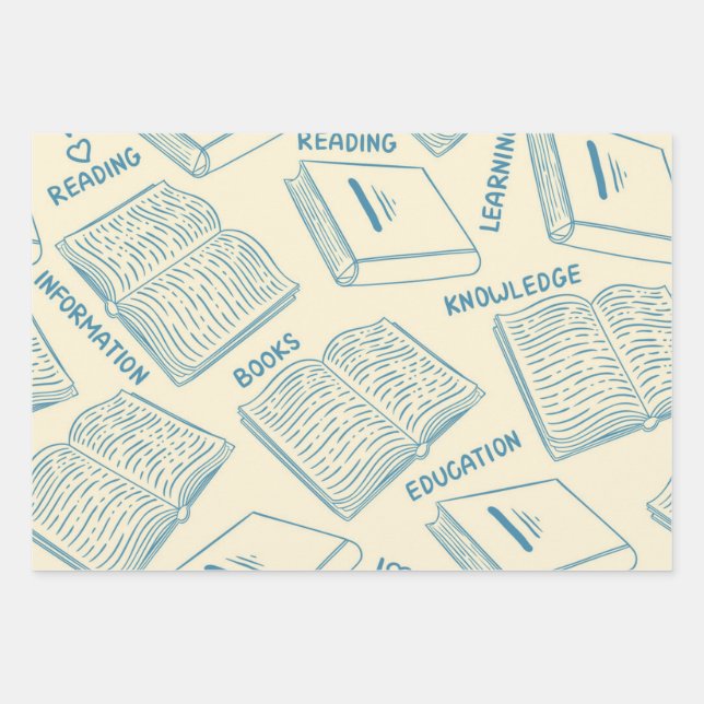 Hoja De Papel De Regalo Patrón de libro (Anverso)