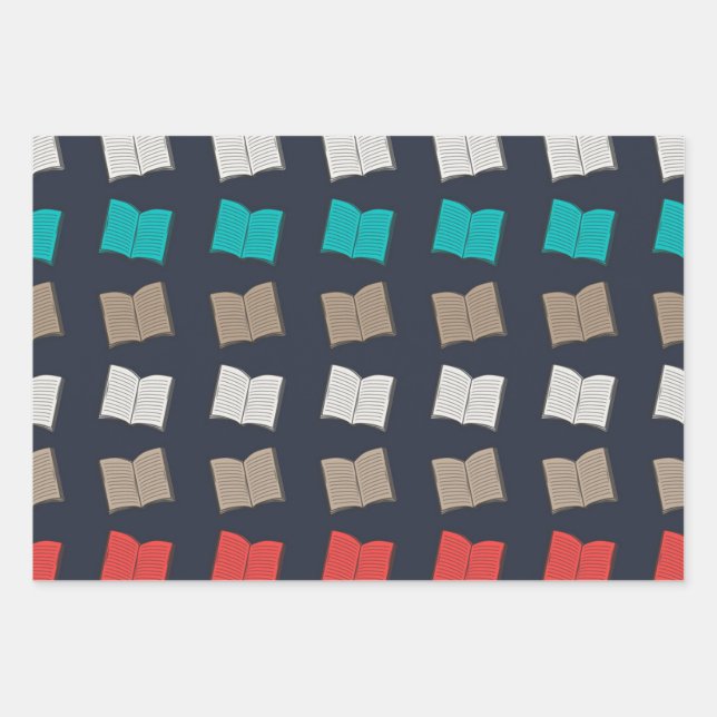 Hoja De Papel De Regalo Patrón de libro (Anverso)