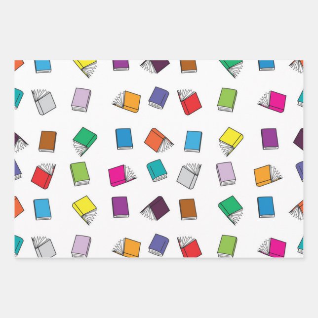 Hoja De Papel De Regalo Patrón de libro (Anverso)