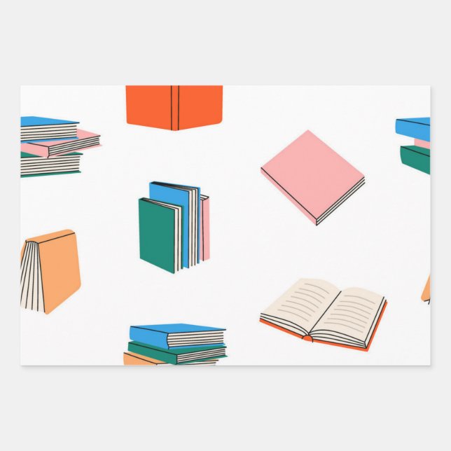 Hoja De Papel De Regalo Patrón de libro (Anverso)