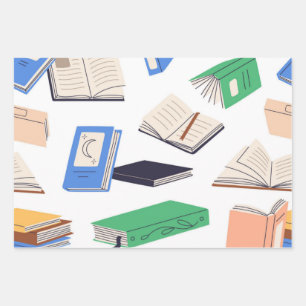 Hoja De Papel De Regalo Patrón de libro