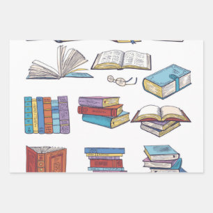 Hoja De Papel De Regalo Patrón de libro
