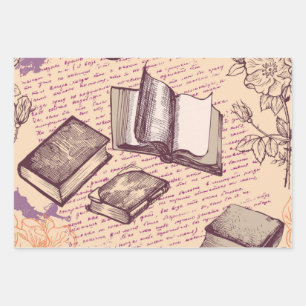 Hoja De Papel De Regalo Patrón de libro