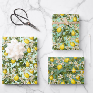 Hoja De Papel De Regalo Patrón de limones