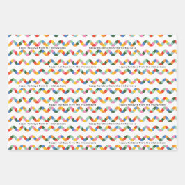 Hoja De Papel De Regalo Patrón de línea marcada ondulada de texto Personal